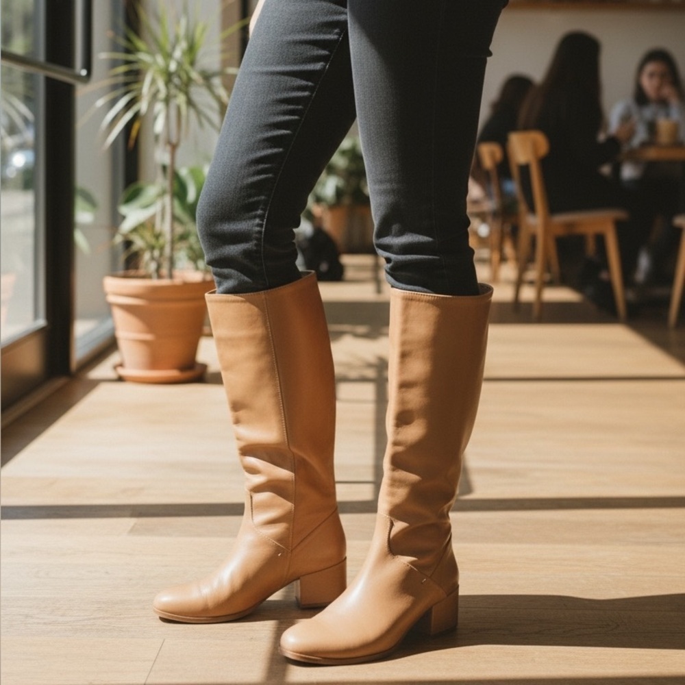Franco Sarto Jaxine Mid-Calf Boot. 
Smokey Taupe Size 9